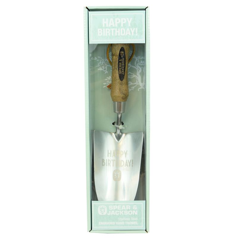 "Happy Birthday" Engraved Spear & Jackson Trowel